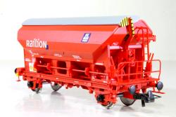 ROCO HO - art. 76579 - DB AG - Carro tramoggia con tetto a battente, tipo Tds, della Soc. Railon. Epoca V , ROCO HO - art. 76579 - DB AG - Carro tramoggia con tetto a battente, tipo Tds, della Soc. Railon. Epoca V - Dotato di ganci ad innesto Nem e cinematismo per allontanamento timoneria in curva 