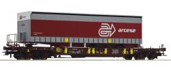 ROCO HO art. 76227 - AAE Carro tascabile T3 tipo Sdgmns 33 della Soc. Ahaus Alstätter Eisenbahn con semirimorchio dello spedizioniere "Arcese". - Epoca VI, ROCO HO art. 76227 - AAE Carro tascabile T3 tipo Sdgmns 33 della Soc. Ahaus Alstätter Eisenbahn con semirimorchio dello spedizioniere "Arcese".
Il carro di tipo T3 fù messo in servizio all'inizio degli anni 1990. Con una lunghezza totale di 18.340 mm il carro di tipo T3 ha un limite di carico di 69 t. Quindi qualsiasi rimorchio registrato può essere caricato e trasportato a destinazione. Tuttavia, la lunghezza non è ottimale per il trasporto di container, ma è comunque ideale per il trasporto di casse mobili da 24 '/ 26' a causa del limite di carico più elevato.
Il modello trasporta un semirimorchio per camion di nuova concezione:
* Assali regolabili per simulare molle sospensioni pneumatiche sgonfiate
* Protezione antincastro posteriore ribaltabile per un autentico carico di merci
Modello con cassa in metallo completo di portaganci ad innesto a norme NEN - timoneria completa di cinematismo con allontanamento in curva e per l'accoppiamento con gancio corto