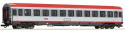 ROCO HO - art. 74347 - OBB Carrozza passeggeri Eurofima tipo Z di 2a classe - Livrea Grigio-Rosso Epoca VI, ROCO HO - art. 74347 - OBB Carrozza passeggeri Eurofima tipo Z di 2a classe - Livrea Grigio-Rosso Epoca VI - Carrozza passeggeri tipo Bmz delle Ferrovie federali austriache. Modello dotato di climatizzazione.

■ Modello con disegno "Upgrading" e marchio denominativo "ÖBB" - per la formazione di un tipico treno Eurocity

Nel marzo 2002 sono comparsi i primi veicoli Z1 per il traffico a lunga distanza di diversi tipi, i cui anni di costruzione risalgono alla prima serie Eurofima del 1977: Le carrozze sono state riverniciate in tonalità rosso-grigio ed eseguite con arredamento modificato.
Circolano regolarmente in Europa compresa Italia
Modello dotato di cinematismo per allontanamento timoneria in curva - ganci estraibili a norme Nem
Altra numerazione 2cl Bmz vedi art. 74346