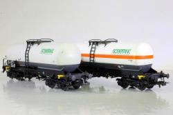Rivarossi HO - art. HR 6513 - FS set 2 carri cisterna serie Zags/Zas a carrellii della Ditta Sogetank - Epoca V