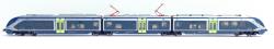 VITRAINS HO - art- 1700 - FS Trenitalia - Elettrotreno ME073 Minuetto - Livrea DTR Epoca VI con illuminazione interna - Versione Sound, VITRAINS HO - art- 1700 - FS Trenitalia - Elettrotreno ME073 Minuetto - Livrea DTR Epoca VI con illuminazione interna - Versione Sound
Immancabile sui plastici Italiani questo stupendo elettrotreno per le relazioni regionali su tutta la rete ferroviaria Italiana - Numeri di serie delle carrozze 94 83 4502 073-9 I-TI - 94 83 0220 073-8 I-TI - 94 83 3501 073-2 I-TI.
Modello composto da tre unità 2 pilota di cui una motorizzata e una unità centrale tutte interconesse da connettore multipolo e tutte illuminate internamente con fine arredo - la pilota con con morizzazione cardanica - bellissimi pantografi monobraccio - luci bianche e rosse + faro profondità con inversione automatica secondo il senso di marcia -  Modello Sound Esu - Modello in Offerta speciale a 315 Euro (Listino 390 Euro) 