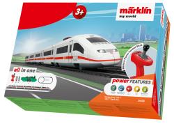 Marklin HO - art. 29430 - Serie Märklin il mio mondo - StartSet base "ICE 3", Marklin HO - art. 29430 - Serie Märklin il mio mondo - StartSet base "ICE 3".
Una volta tanto vogliamo fare felici i bambini e non sempre i papà e i nonni.
Treno a batteria con agganci magnetici tra le singole carrozze. Unità permanentemente accoppiata composta da una carrozza terminale motorizzata e da una carrozza con vano batteria integrato. Il treno ha 3 livelli di velocità per la marcia avanti e indietro, 3 funzioni sonore e un doppio faro. Lunghezza del treno 63 cm.
Contenuto: 15 binari curvi in ​​plastica, 10 binari diritti in plastica, 1 deviatoio sinistro, 1 deviatoio destro e un pratico stick Märklin Power Control senza fili. Nella fornitura sono inclusi un supporto per la ringhiera e 4 batterie AA e 2 batterie AAA. Ampliabile con i binari in plastica della gamma Märklin my world.

Più binari, più divertimento! Se vuoi percorrere percorsi ancora più diversi, puoi ampliare il set di partenza come desideri con i Binari in plastica della gamma Märklin my world.

Materiale in Offerta speciale a 62,90 Euro (listino 69,99 Euro)
Non adatto a bambini con meno di 3 anni 


