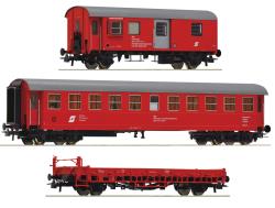 Roco HO - Art.76050 - OBB Set di tre carri per treni adibiti a lavori (manutenzione/ispezione) -  Epoca V