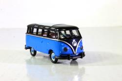 BREKINA HO - Art. 31848 VW T1b Samba, Nero/blu, 1960, BREKINA HO - Art. 31848 VW T1b Samba, Nero/blu, 1960, mit Hubdach - Immancabile sui plastici e diorami italiani in Epoca IV-V - Modello molto dettagliato