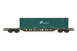 Rivarossi HO - art. HR 6576 - FS Carro pianale a 4 assi serie Sgnss con container di FS Trenitalia da 45T - Epoca V