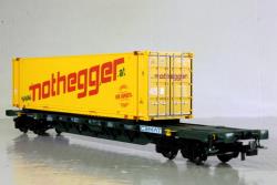 Rivarossi HO - art. HR 6613 - DB CEMAT Carro pianale a 4 assi serie Sgnss con container 45