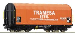 Roco HO - art. 76439 Trasmesa Steel - Carro merci telone scorrevole, tipo Shimmns -  Epoca VI, Roco HO - art. 76439 Trasmesa Steel - Carro merci telone scorrevole, tipo Shimmns -  Epoca VI
Carro molto ben definito e particolareggiato completo di gancio estraibile a norme NEM e cinematismo per allontanamento timoneria in curva 

■ Modello per il trasporto di bobine di acciaio
■ Ideale per la formazione di treni completi
