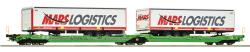 ROCO HO - art. 6600005 Carro a doppia tasca articolato, tipo Sdggmrss/T3000e, della CFL Cargo. - Epoca VI, ROCO HO - art. 6600005 Carro a doppia tasca articolato, tipo Sdggmrss/T3000e, della CFL Cargo. - Epoca VI

■ Carro in metallo pressofuso
■ Caricato con due rimorchi per camion dello spedizioniere Mars Logistics
■ Può essere dotato di una maniglia di manovra in verticale o piegata
■ Realizzazione autentica del giunto
■ Ganci estraibili a norme NEM con cinematismo per allontanamento timoneria in curva

